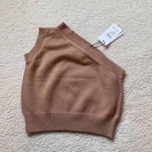 BRAND NEW! Cider Tan One Shoulder Crop Top